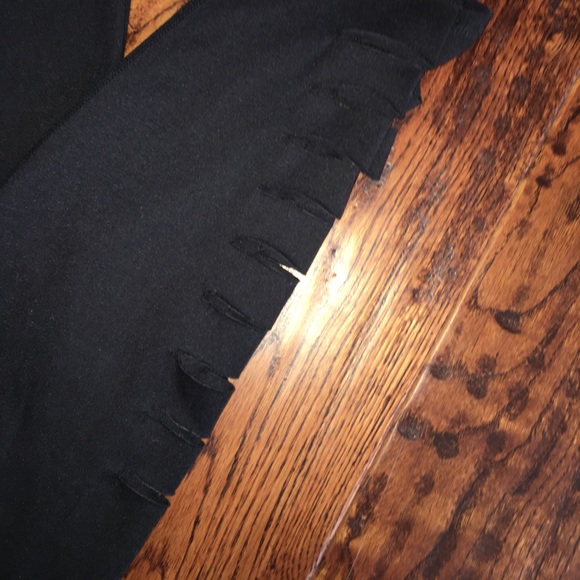 Black Leggings W/ Slits Down The Calf - Picture 2 of 5